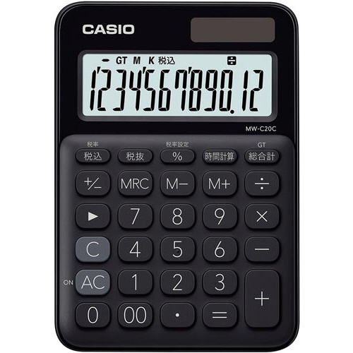 カラフル電卓　ＭＷ－Ｃ２０Ｃ－ＢＫ　ブラック