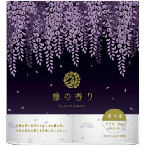 ﾄｲﾚｯﾄﾍﾟｰﾊﾟｰ 藤の香り ﾀﾞﾌﾞﾙ 芯あり 30m 1ﾊﾟｯｸ(4ﾛｰﾙ)画像
