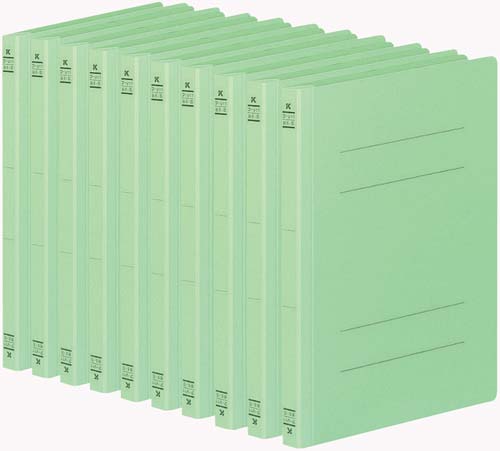 フラットファイルＶ樹脂とじ具　Ｂ５縦　緑　１０冊画像