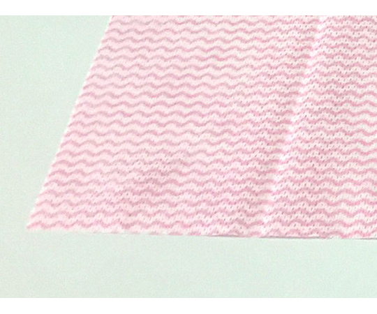 PSカウンタークロス大判サイズ厚手　ピンク　270枚入 パッケージが斜めから撮影され、厚手の質感と鮮やかなピンク色が目立っている状態
