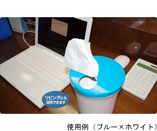 ロールペーパーホルダー　オープンタイプ　グリーン×ホワイト グリーンとホワイトの組み合わせが特徴的なオープンタイプのホルダーが正面から見える状態