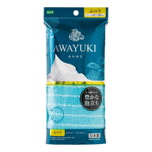 ボディタオル あわゆき ふつう ブルー 100cm画像