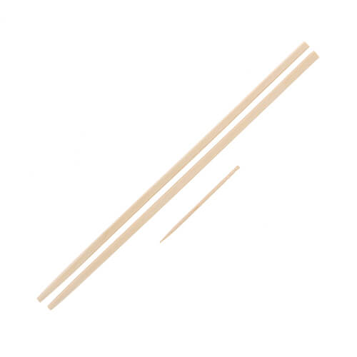 HEIKO 割箸 白樺角箸 白無地 楊枝入 20cm 紙完封 100膳 白い無地の個別包装が整然と並び、先端が揃った束の様子