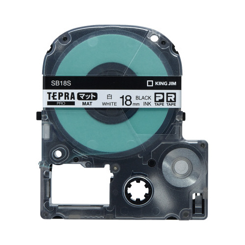 テプラＰＲＯテープ　マット白ラベル　１８ｍｍ黒字画像