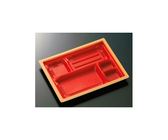 弁当容器 CT WF-24A-27 赤木目-BK身 600枚画像