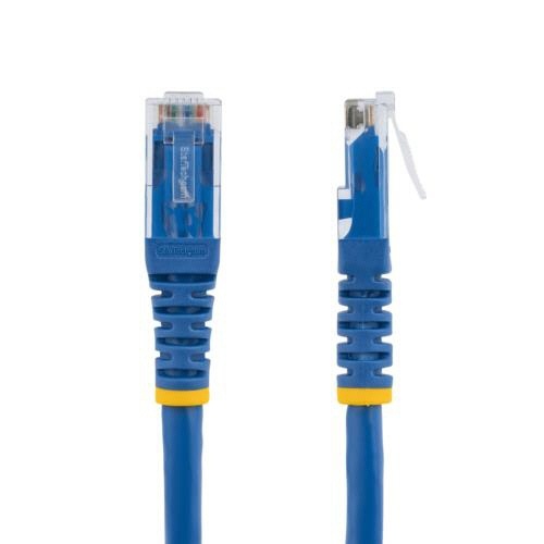 カテゴリ6　LANケーブル　UTP　30.4m　ブルー　1本 長さの目盛りが印刷された状態で巻かれた配線