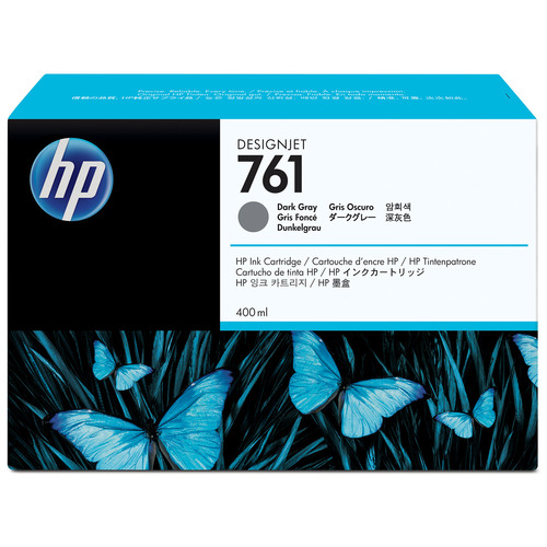 HP761 ｲﾝｸｶｰﾄﾘｯｼﾞ ﾀﾞｰｸｸﾞﾚｰ 400mL 染料系 CM996A 1個画像