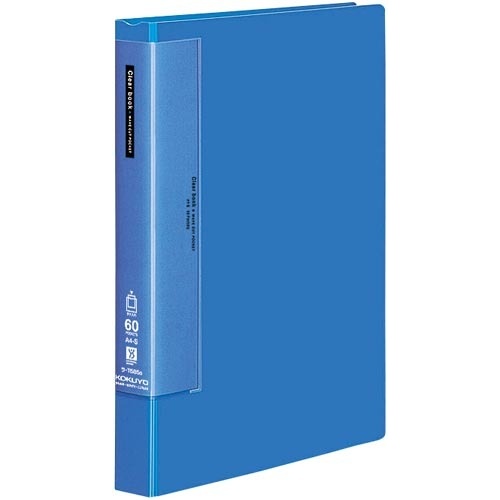 クリヤーブックＷＣ　固定式Ａ４縦６０枚青５冊画像