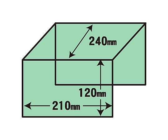 コの字型ディスプレイ　3面　240×210　1個 三面に広がるコの字型のディスプレイが、全体的に明るい光の中で配置されている様子