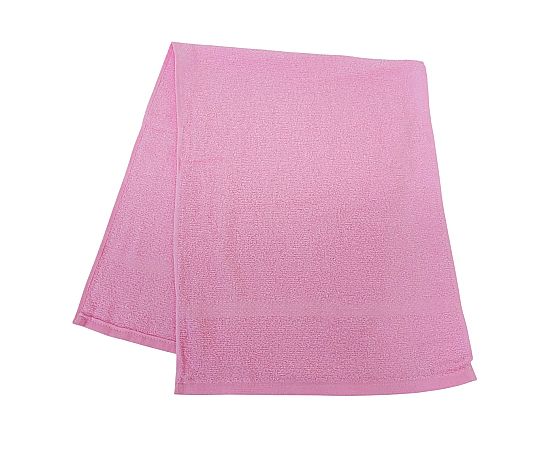 フェイスタオル 180匁 ピンク 日本製 1セット（12枚入） 明るいピンク色のタオルが整然と並んでいる様子