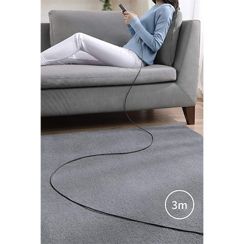 ANKER　高耐久ナイロン　USB-C&USB-C　ケーブル　3.0m　ブラック　1本 ケーブルが絡まずに広げられた状態