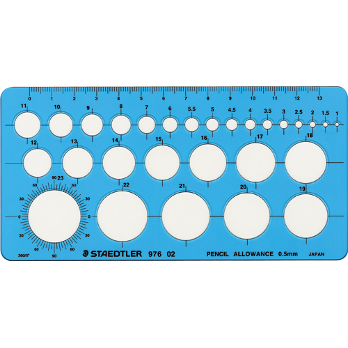 ﾃﾝﾌﾟﾚｰﾄ 円定規 小 ｴｯｼﾞ付 1枚画像