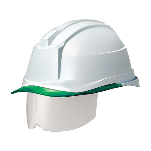 PC製ﾍﾙﾒｯﾄ(αﾗｲﾅｰ･ｸﾘｱﾊﾞｲｻﾞｰ･ｼｰﾙﾄﾞ面) ﾎﾜｲﾄ/ｸﾞﾘｰﾝ 1個画像