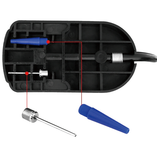 WETECH コンパクト足踏み式空気入れ ブラック 1台 上部に持ち手が付いた、黒い足踏み式空気入れが斜めから見える状態