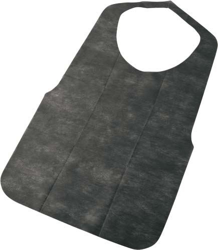 不織布エプロン　黒　３０枚入画像