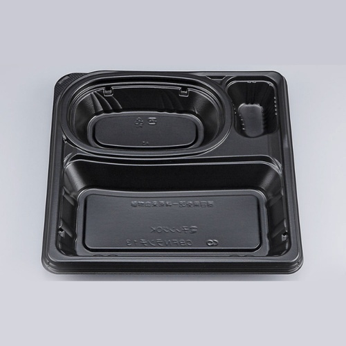 シーピー化成 弁当容器 CBFNランチ13 黒 本体(R)画像