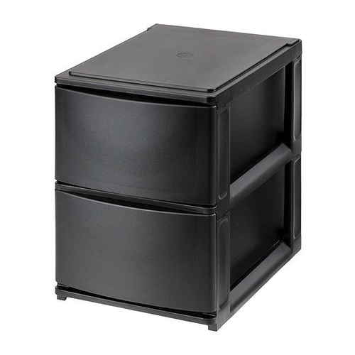 収納ケース 引き出し 幅19.5×奥行26.5×高さ26.5cm A5 深2段 ブラック画像