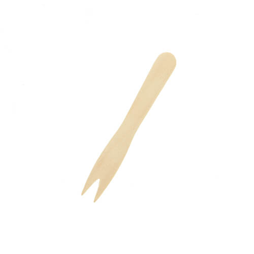 HEIKO 木製ミニフォーク 85mm 未晒紙完封(個包装) 1袋(100本)画像