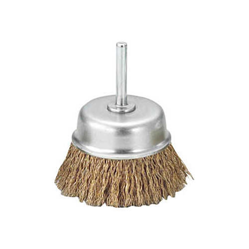 軸付ｶｯﾌﾟﾌﾞﾗｼ電動用(軸径6mm) ｺﾞｰﾙﾄﾞﾒｯｷ線 線径0.25mm 1個画像