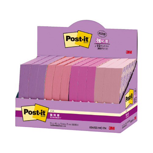 強粘着マルチカラー７　７５×７５　４色　１２冊画像