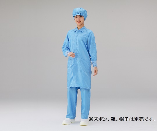 アズピュアクリーンルームコート　ファスナータイプ　青　M画像
