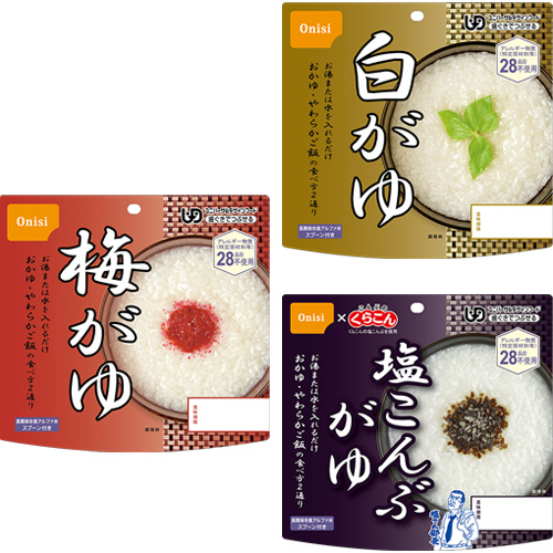 尾西のｱﾙﾌｧ米 おかゆ3種詰合せｾｯﾄ 1ｹｰｽ(30食:各10食)画像