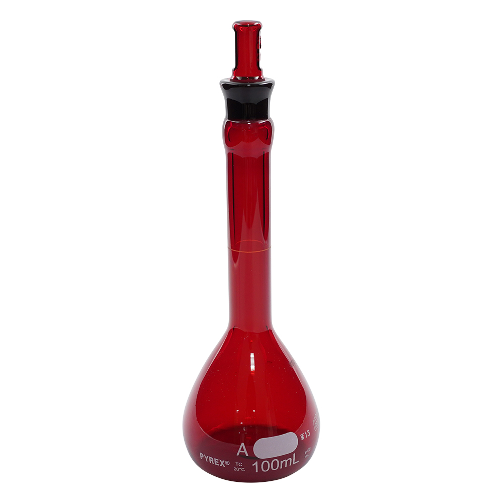 メスフラスコ　CLassA　茶 100mL画像