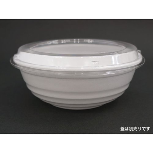 どんぶり容器 VK-362 丼中 無地 本体 シーピー化成 白無地のどんぶり容器が横から見える状態