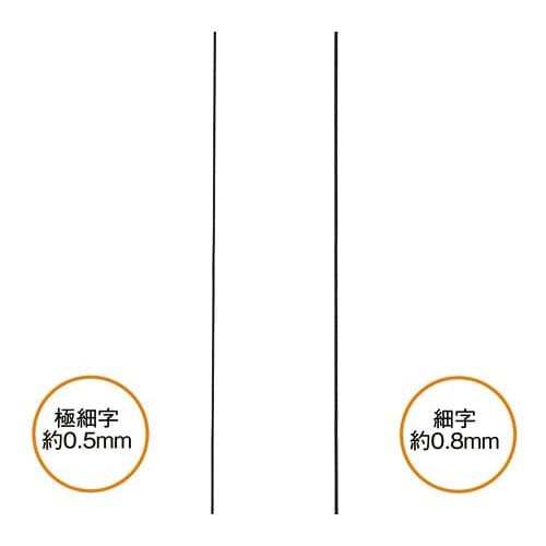 油性マーカーツイン　極細・細字　黒10本入 黒い軸の極細ペン先が並んでいるパッケージの正面