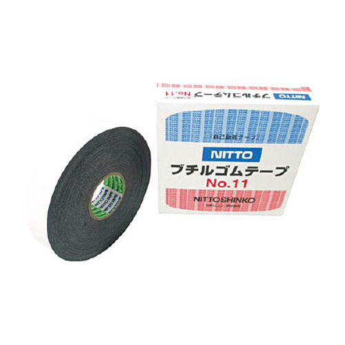 日東 自己融着ﾃｰﾌﾟ No.11 0.5mm×19mm×10m ｸﾛ 1巻画像