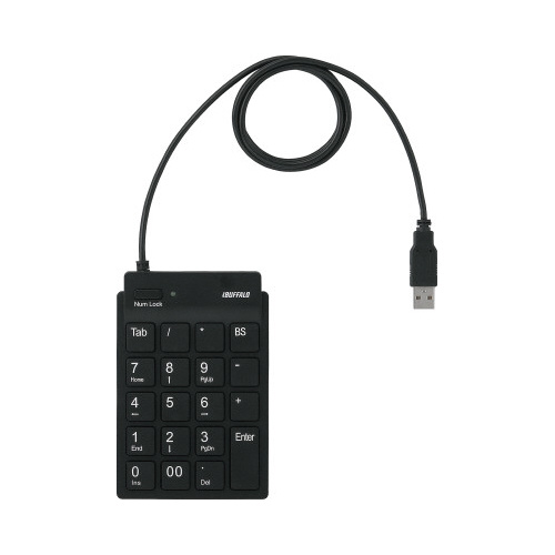 スリムテンキーボード　ブラック画像
