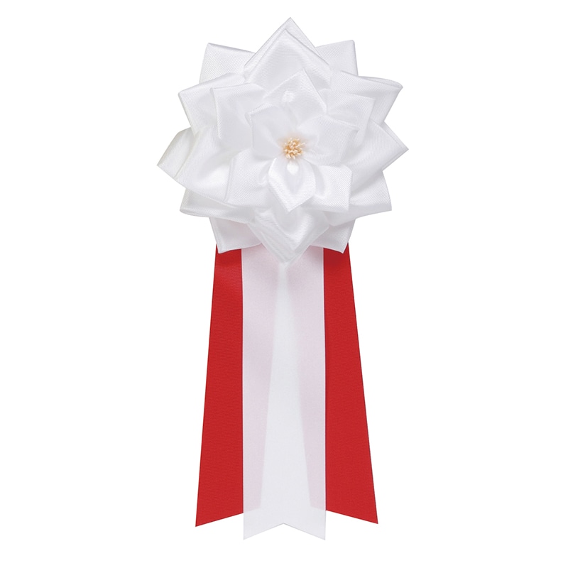 キー３ＷＨＮ　徽章バラ大３枚タレ　白　１個入画像