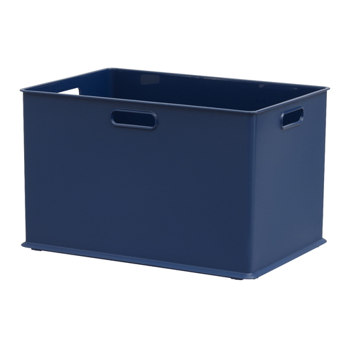 タオル・ボトルケース 収納ケース L 約 幅40×奥行27×高さ24cm 白S＆W サンバッサ プラスチック ディープブルー画像