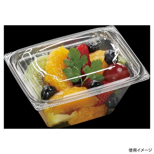 フルーツ容器 AP-FBOX 13-10(61) エコ エフピコ 透明なプラスチック容器にフルーツが整然と詰め込まれている様子