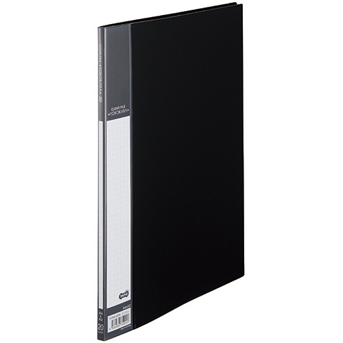 書類が入れやすいｸﾘﾔｰﾌｧｲﾙ ﾖｺｶﾗ A4 20ﾎﾟｹｯﾄ背幅8mmﾀﾞｰｸｸﾞﾚｰ 1ｾｯﾄ(10冊)画像