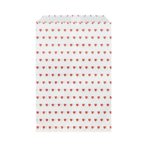 純白　平袋　ハート　５号　１００枚入画像