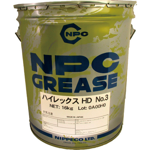 自動車ﾎｲｰﾙﾍﾞｱﾘﾝｸﾞ用ｸﾞﾘｰｽ ﾊｲﾚｯｸｽHD No.3 16kg 1缶画像