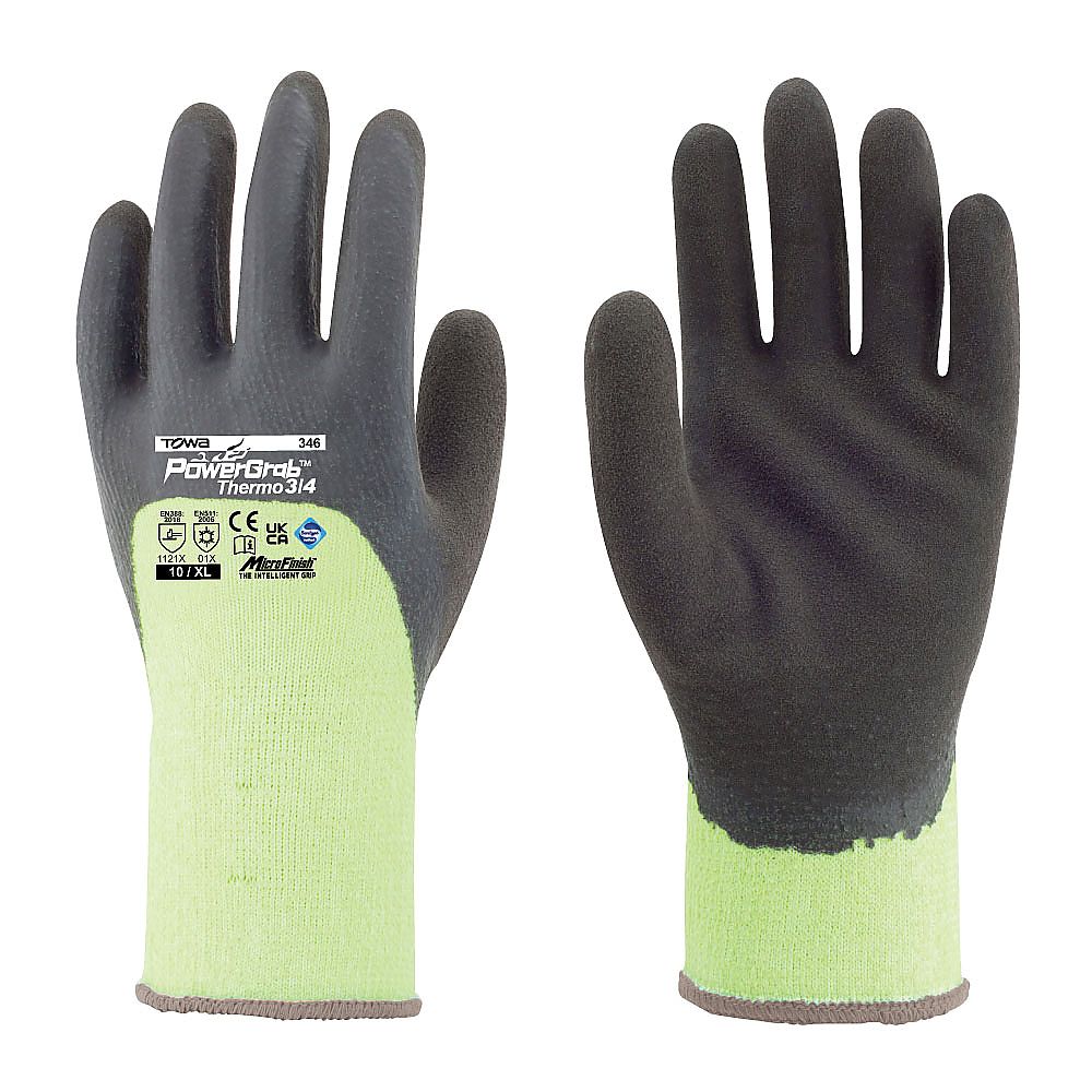 パワーグラブサーモ3/4 イエロー LL画像