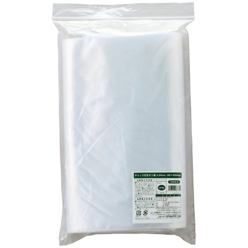 ﾁｬｯｸ付ﾎﾟﾘ袋 0.04×280×400mm 1ﾊﾟｯｸ(100枚)画像