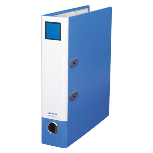 ﾚﾊﾞｰﾘﾝｸﾞﾌｧｲﾙGX Dﾀｲﾌﾟ A4ﾀﾃ 2穴 500枚収容 背幅73mm 青 1冊画像