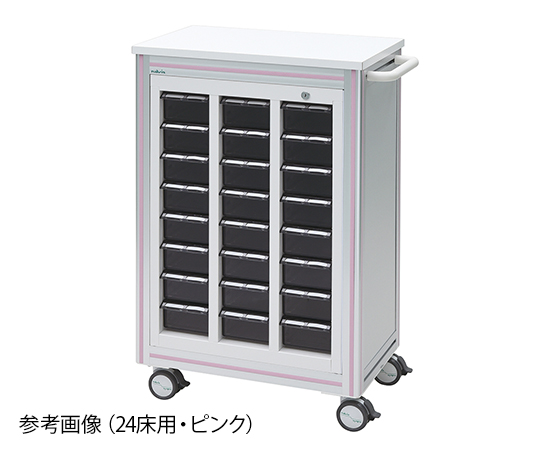 与薬カート 24床用 (ピンク)画像