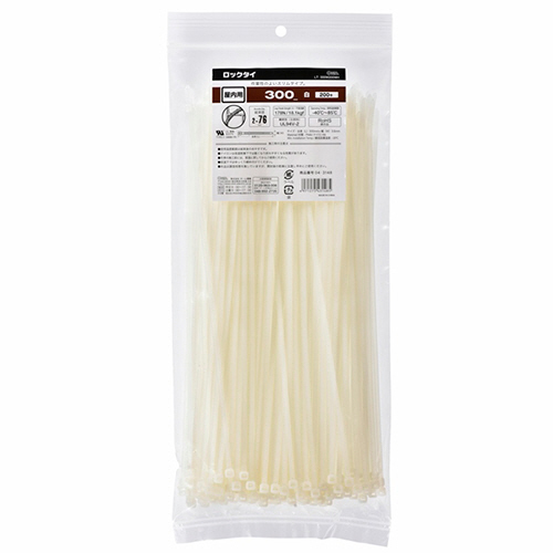 ﾛｯｸﾀｲ 300mm 白 1袋(200本)画像