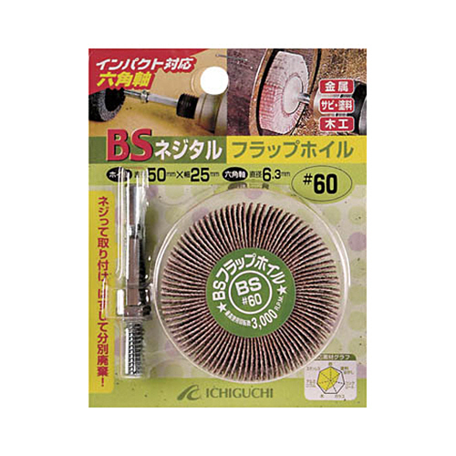 BS ﾈｼﾞﾀﾙﾌﾗｯﾌﾟﾎｲﾙ(六角軸) 50×25/6.3 #60 1個画像