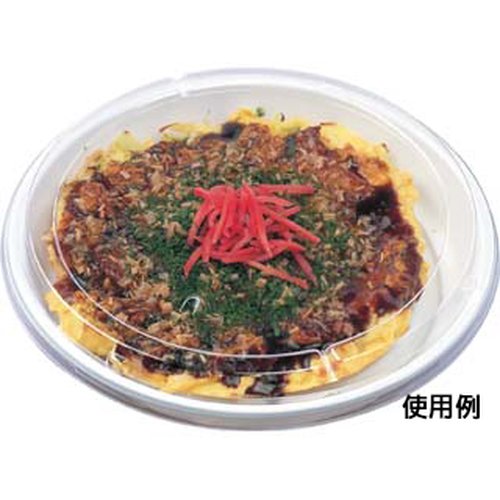 軽食容器 HS-お好み丸220 本体 エフピコ 透明な丸型容器が色鮮やかな食材を包んでいる様子