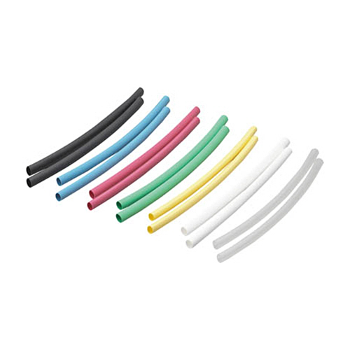 熱収縮ﾁｭｰﾌﾞｶﾗｰｺﾝﾋﾞﾈｰｼｮﾝ収縮前内径φ12.7mm 黒4本+6色各1本 1ﾊﾟｯｸ(10本)画像