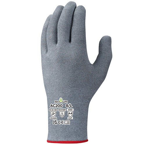 AC200 制電ﾌｫﾙﾃｯｸｽﾌｨｯﾄ手袋 S ｸﾞﾚｰ 1ｾｯﾄ(60双)画像