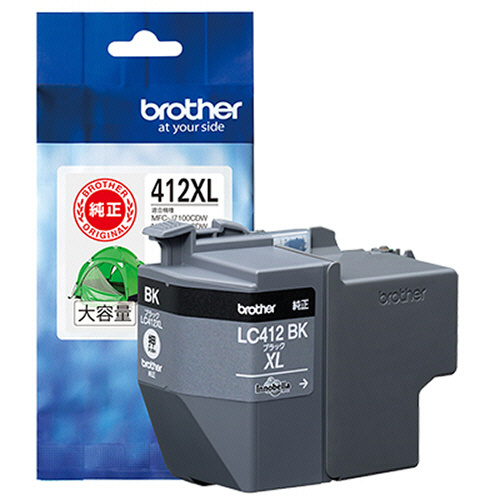 ｲﾝｸｶｰﾄﾘｯｼﾞ ﾌﾞﾗｯｸ 大容量 LC412XLBK 1個画像