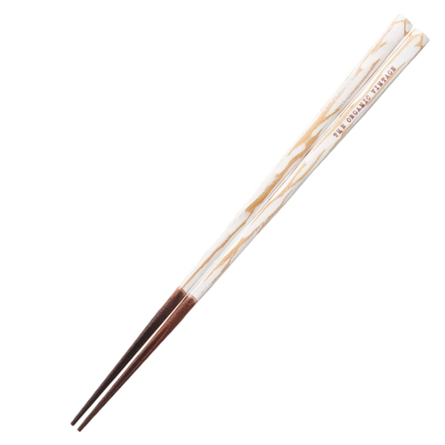 箸 23cm KAKEHASHI NATURA アベニール すべり止め 木製 天然木 ホワイト画像