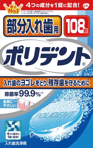 部分入れ歯用ポリデント　１０８錠画像