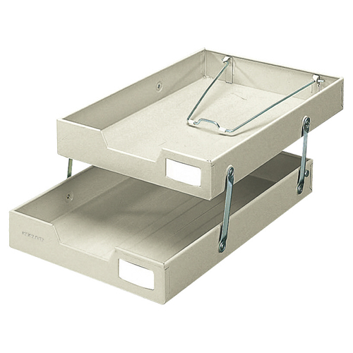 ｽﾁｰﾙﾄﾚｰ A4ﾀﾃ2段 ﾗｲﾄｸﾞﾚｰ 1個画像